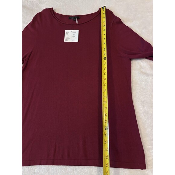 Orly Holiday Sweater Women Large Burgundy Wine Ladies Sparkle Accent Christmas - Picture 5 of 7